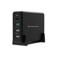 Conceptronic OZUL01B mobile device charger Universal Black AC Fast charging Indoor