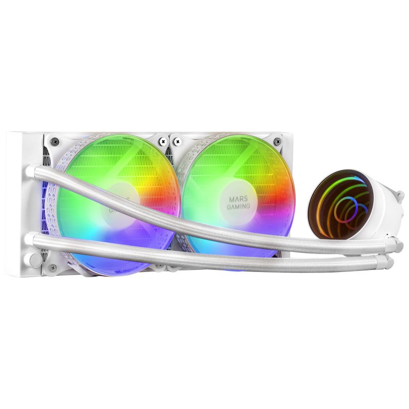 Mars Gaming MLONE240 Processore Kit di raffreddamento a liquido 12 cm Bianco 1 pz
