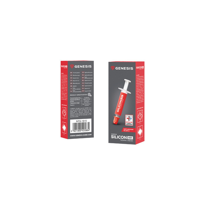 GENESIS SILICON 851 heat sink compound Thermal grease 0.0176 oz (0.5 g)