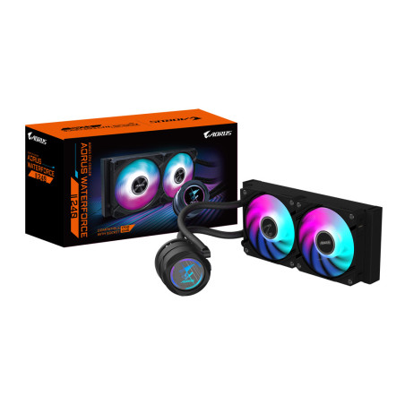 GIGABYTE AORUS WATERFORCE II 240 Raffreddamento a liquido per CPU AIO - 2x ventole ARGB da 120 mm, meccanismo a incastro,