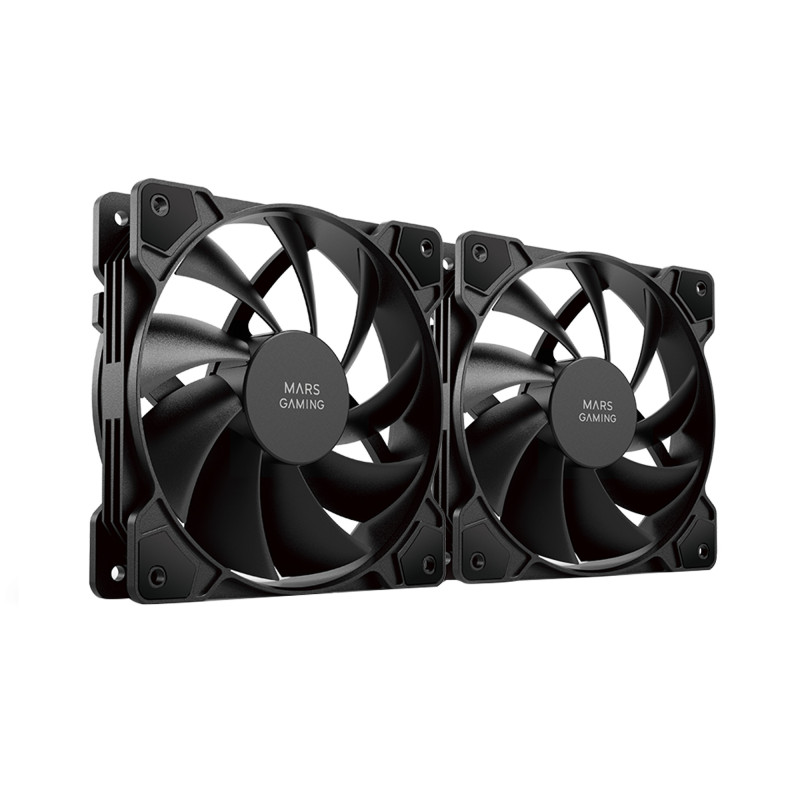 Mars Gaming MFPROX2 sistema di raffreddamento per computer Case per computer Ventilatore 12 cm Nero 2 pz Mars Gaming MFPROX2 sistema di raffreddamento per computer Case per computer Ventilatore 12 cm Nero 2 pz