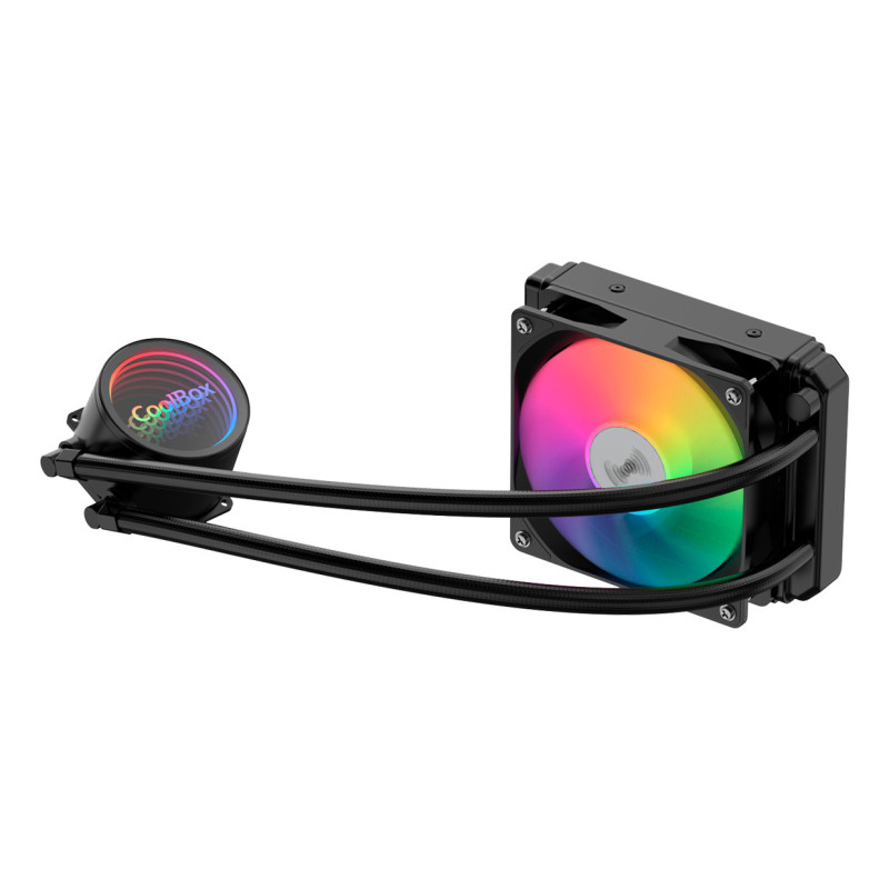 CoolBox Infinite Liquid 120 ARGB Processor Liquid cooling kit 4.72" (12 cm) Black 1 pc(s) CoolBox Infinite Liquid 120 ARGB Processor Liquid cooling kit 4.72" (12 cm) Black 1 pc(s)