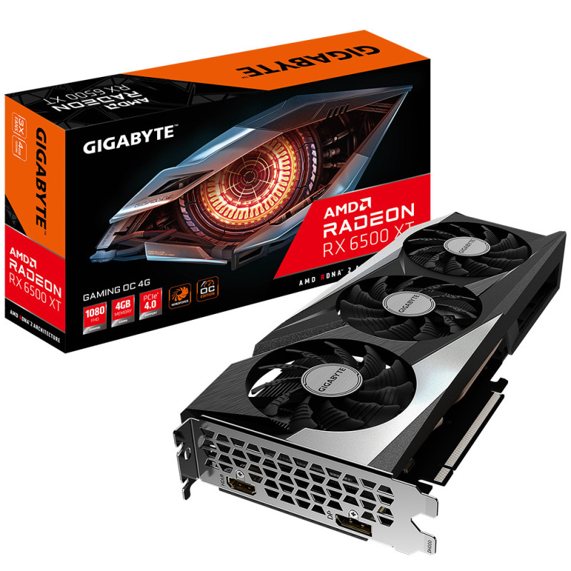 GIGABYTE GAMING Radeon RX 6500 XT OC 4G AMD 4 GB GDDR6 GIGABYTE GAMING Radeon RX 6500 XT OC 4G AMD 4 GB GDDR6