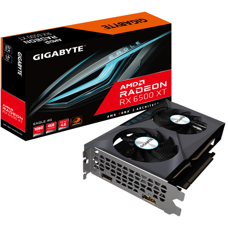 GIGABYTE EAGLE Radeon RX 6500 XT 4G AMD 4 GB GDDR6 GIGABYTE EAGLE Radeon RX 6500 XT 4G AMD 4 GB GDDR6