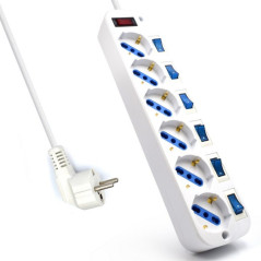 Ewent EW3932-3M surge protector White 6 AC outlet(s) 118.1" (3 m)