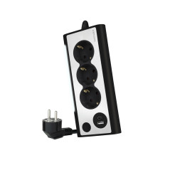 Nanocable 10.37.0013-BK power extension 59.1" (1.5 m) 3 AC outlet(s) Indoor Aluminum, Black