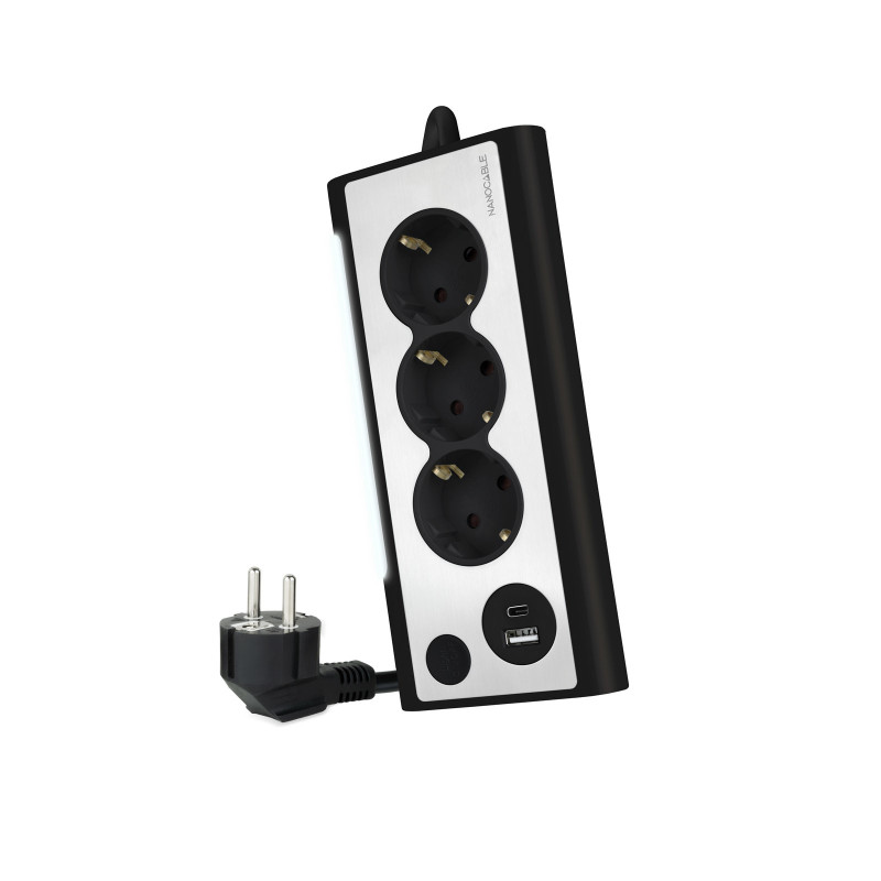 Nanocable 10.37.0013-BK power extension 59.1" (1.5 m) 3 AC outlet(s) Indoor Aluminum, Black Nanocable 10.37.0013-BK power extension 59.1" (1.5 m) 3 AC outlet(s) Indoor Aluminum, Black