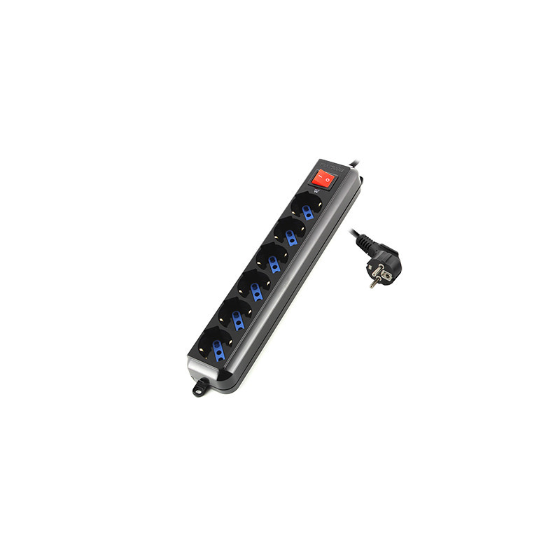 Ewent EW3924 prolunghe e multiple 1,5 m 6 presa(e) AC Nero