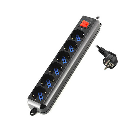 Ewent EW3924 prolunghe e multiple 1,5 m 6 presa(e) AC Nero