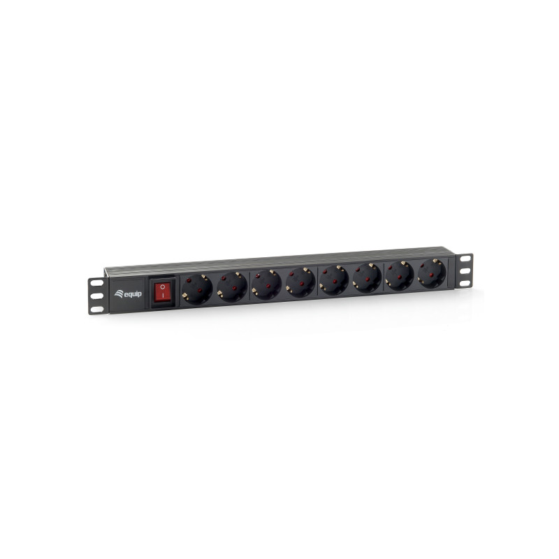 Equip 333283 unità di distribuzione dell'energia (PDU) 8 presa(e) AC 1U Nero Equip 333283 unità di distribuzione dell'energia (PDU) 8 presa(e) AC 1U Nero