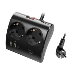 Ewent EW3871 prolunghe e multiple 1,5 m 3 presa(e) AC Interno Nero