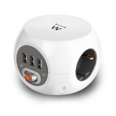 Ewent EW3939 prolunghe e multiple 1,5 m 3 presa(e) AC Interno Bianco