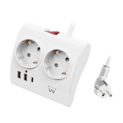 Ewent EW3870 prolunghe e multiple 1,5 m 3 presa(e) AC Interno Bianco