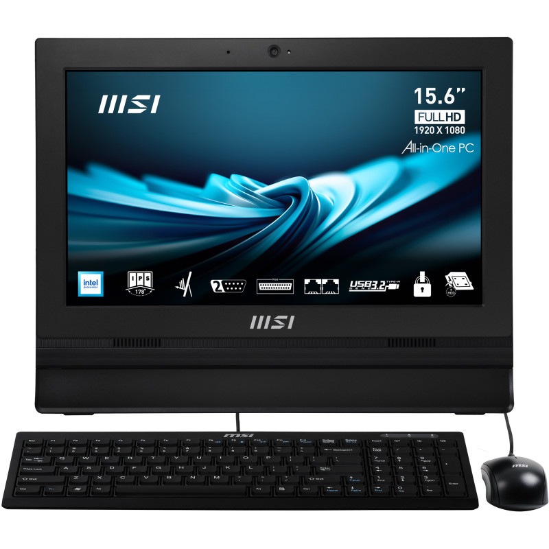 MSI Pro AP162T ADL-007XES All-in-One PC/workstation Intel® N N100 15.6" 1920 x 1080 pixels Touchscreen 4 GB DDR4-SDRAM 256 GB