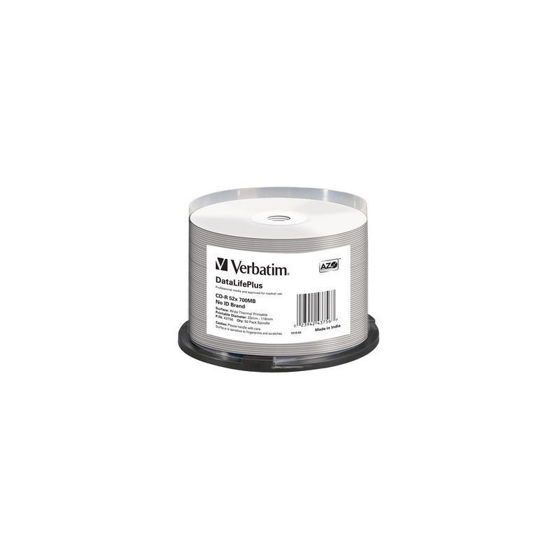 Verbatim CD-R 52x DataLifePlus 700 MB 50 pc(s) Verbatim CD-R 52x DataLifePlus 700 MB 50 pc(s)