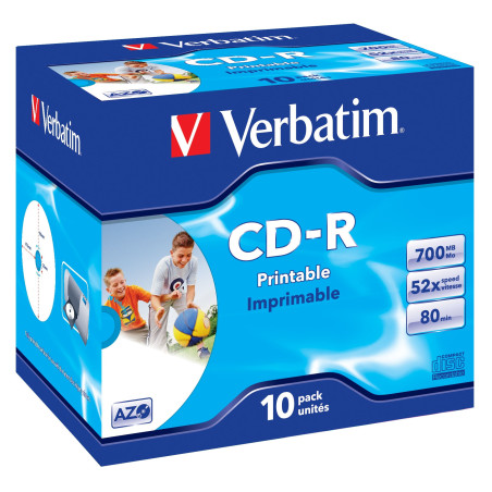 Verbatim CD-R AZO Wide Inkjet Printable 700 MB 52x 10 pc(s)