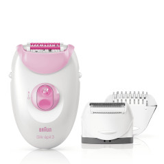 Braun Silk-épil 3 81663311 epilatore 20 pinzette Bianco, Rosa