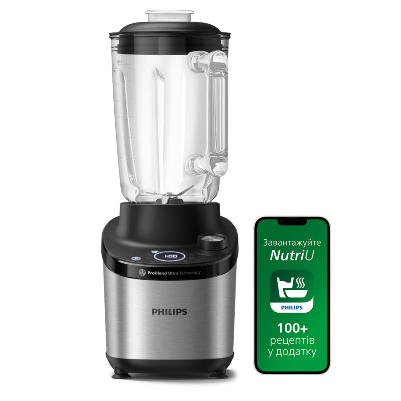 Philips 7000 series HR3760/00 blender Tabletop blender 1500 W Black, Metallic