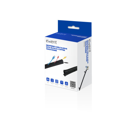 Ewent EW1562 cable organizer Universal Cable sleeve Black 1 pc(s)