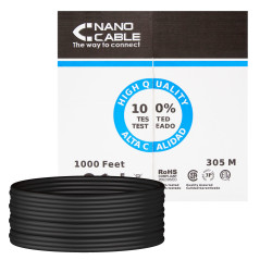 Nanocable 10.20.0304-EXT-BK networking cable Black 12007.9" (305 m) Cat5e U UTP (UTP)