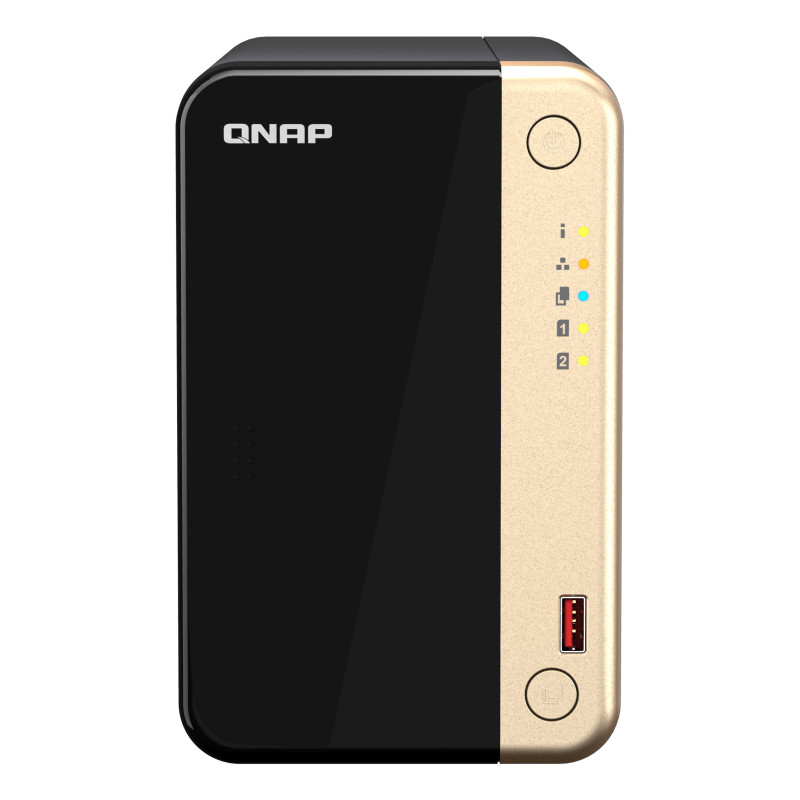 QNAP TS-264 NAS Tower Intel® Celeron® N5095 8 GB 16 TB HDD QNAP QTS Black, Gold
