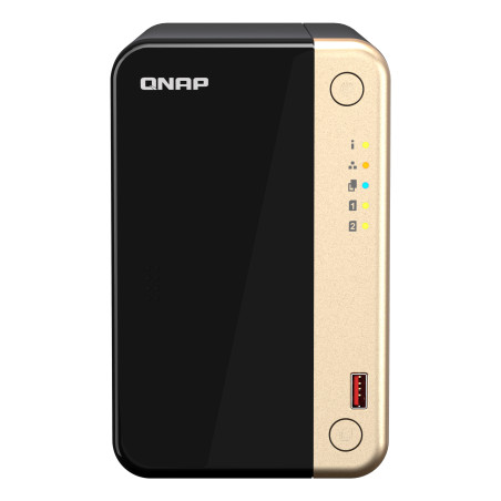 QNAP TS-264 NAS Tower Intel® Celeron® N5095 8 GB 16 TB HDD QNAP QTS Black, Gold