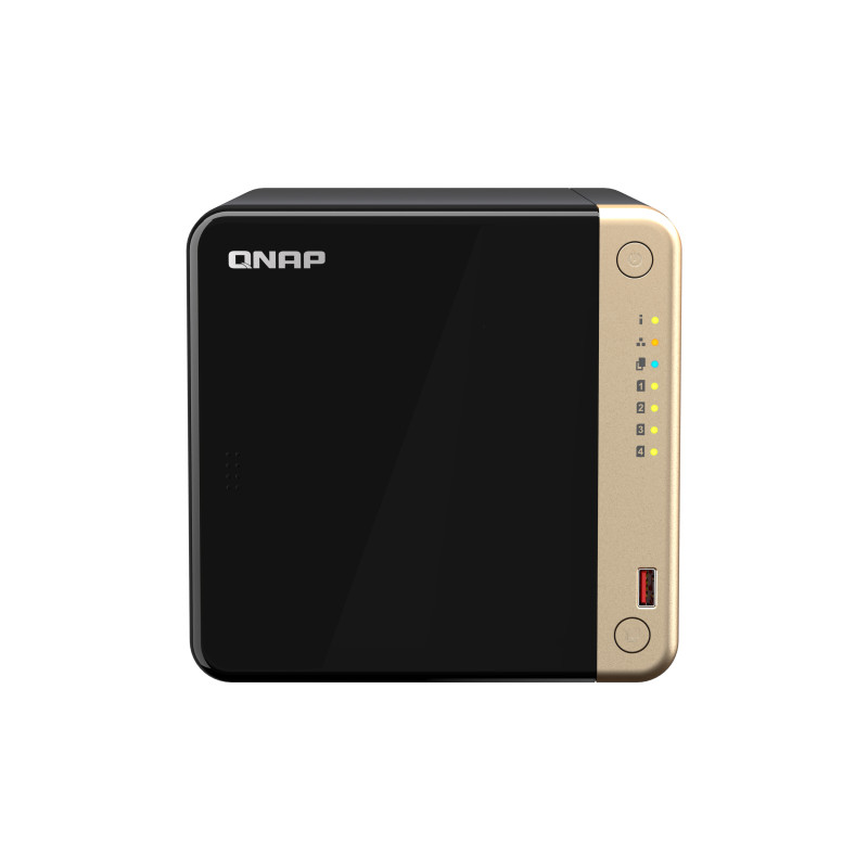 QNAP TS-464 NAS Tower Intel® Celeron® N5095 8 GB DDR4 32 TB HDD QNAP Turbo System Black, Gold