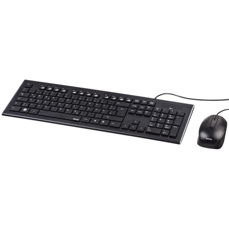 Hama Cortino keyboard Mouse included Universal USB Black