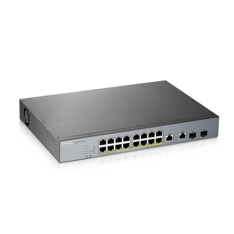 Zyxel GS1350-18HP-EU0101F network switch Managed L2 Gigabit Ethernet (10/100/1000) Power over Ethernet (PoE) Gray Zyxel GS1350-18HP-EU0101F network switch Managed L2 Gigabit Ethernet (10/100/1000) Power over Ethernet (PoE) Gray