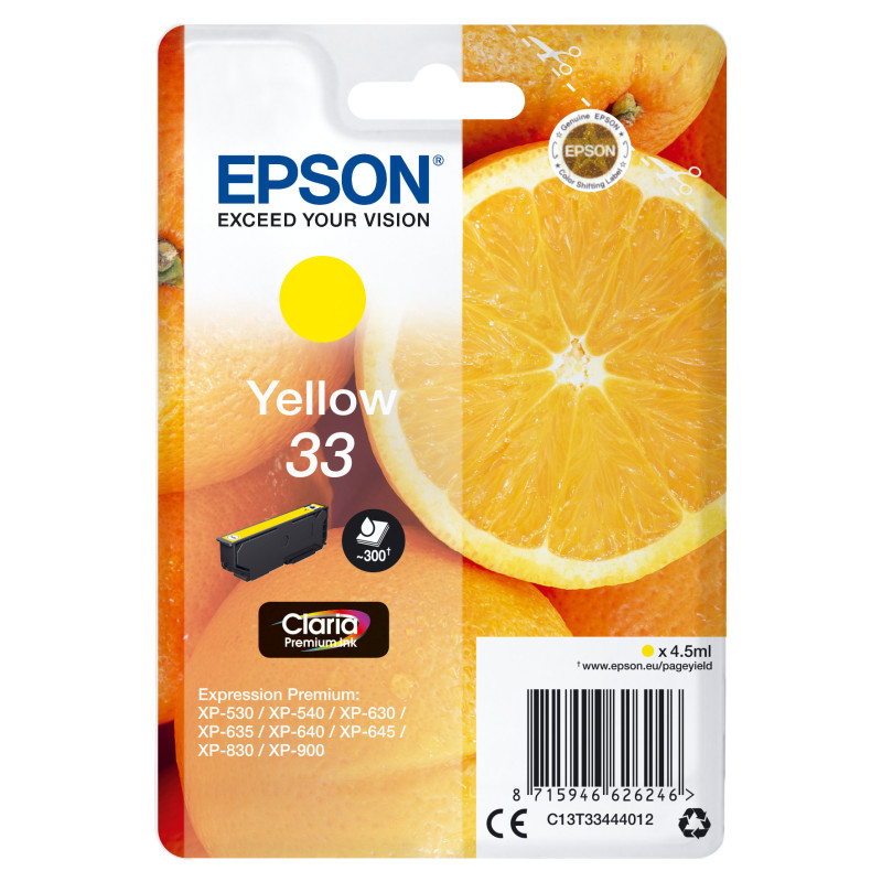 Epson Oranges Cartuccia Giallo T33 Claria Premium Epson Oranges Cartuccia Giallo T33 Claria Premium