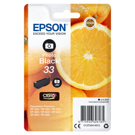 Epson Oranges C13T33414012 ink cartridge 1 pc(s) Original Standard Yield Photo black