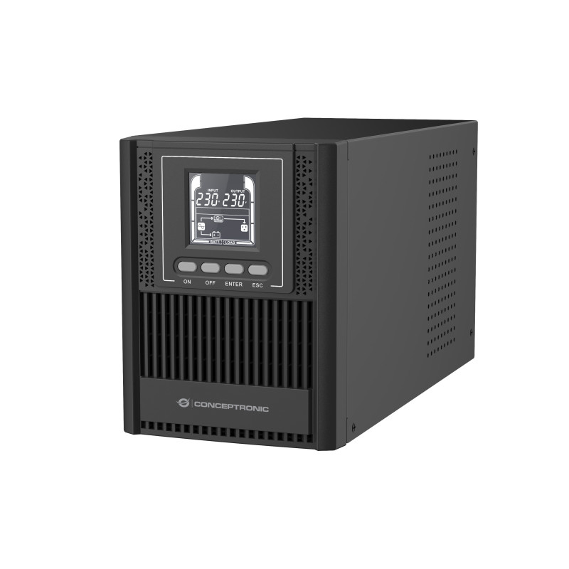 Conceptronic ZEUS52E1K uninterruptible power supply (UPS) Double-conversion (Online) 1 kVA 900 W 4 AC outlet(s) Conceptronic ZEUS52E1K uninterruptible power supply (UPS) Double-conversion (Online) 1 kVA 900 W 4 AC outlet(s)