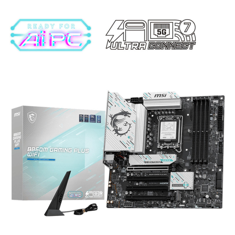 MSI B860M GAMING PLUS WIFI motherboard Intel B860 LGA 1851 (Socket V1) micro ATX MSI B860M GAMING PLUS WIFI motherboard Intel B860 LGA 1851 (Socket V1) micro ATX