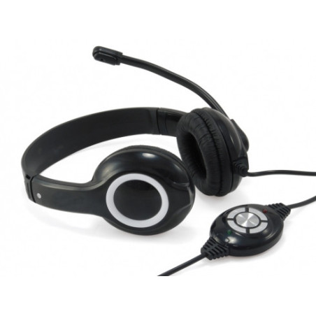 Conceptronic CCHATSTARU2B headphones/headset Wired Head-band Calls/Music USB Type-A Black, Red