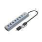 Conceptronic HUBBIES21G hub di interfaccia USB 3.2 Gen 1 (3.1 Gen 1) Type-A 5000 Mbit/s Grigio Conceptronic HUBBIES21G hub di interfaccia USB 3.2 Gen 1 (3.1 Gen 1) Type-A 5000 Mbit/s Grigio