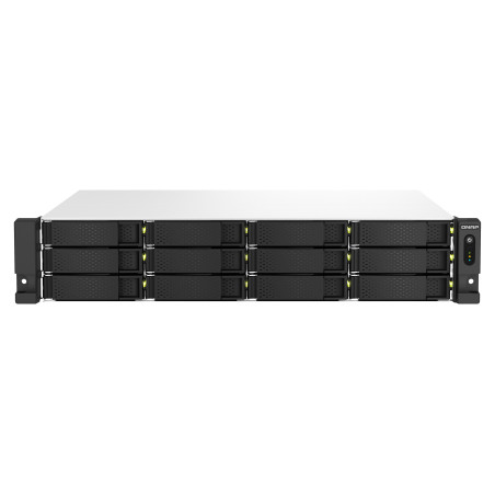 QNAP TS-1264U-RP NAS Rack (2U) Intel® Celeron® 8 GB DDR4 0 TB QNAP QTS Aluminum, Black