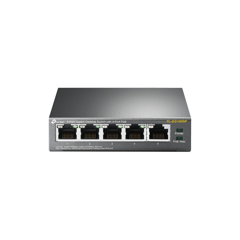 TP-Link TL-SG1005P switch di rete Non gestito Gigabit Ethernet (10/100/1000) Supporto Power over Ethernet (PoE) Nero TP-Link TL-SG1005P switch di rete Non gestito Gigabit Ethernet (10/100/1000) Supporto Power over Ethernet (PoE) Nero