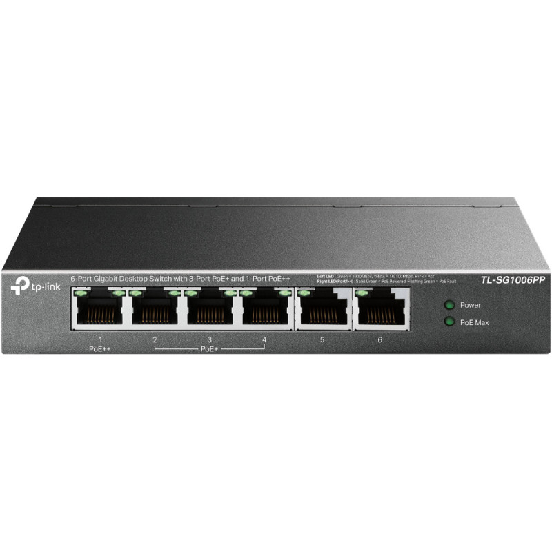TP-Link TL-SG1006PP network switch Unmanaged Gigabit Ethernet (10/100/1000) Power over Ethernet (PoE) Gray TP-Link TL-SG1006PP network switch Unmanaged Gigabit Ethernet (10/100/1000) Power over Ethernet (PoE) Gray