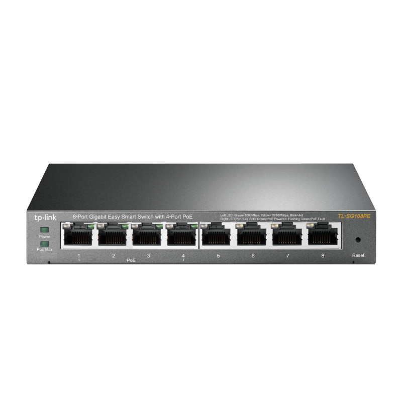 TP-Link TL-SG108PE network switch Managed L2 Gigabit Ethernet (10/100/1000) Power over Ethernet (PoE) Black