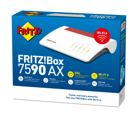 FRITZ!Box 7590 AX wireless router Gigabit Ethernet Dual-band (2.4 GHz / 5 GHz) White