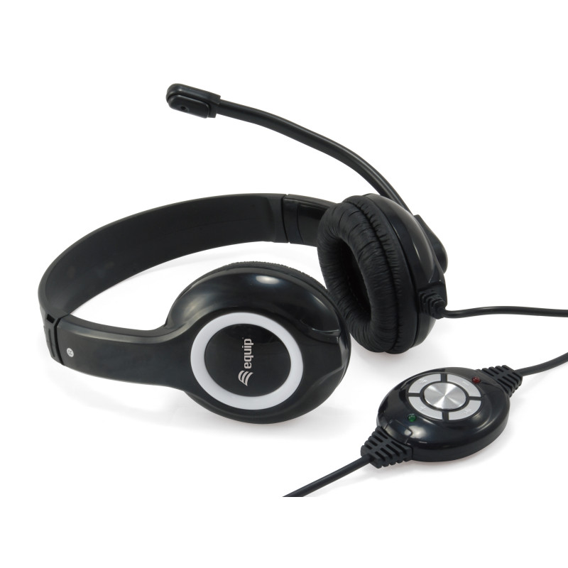 Auricular equip usb + microphone flexible control de volumen negro Auricular equip usb + microphone flexible control de volumen negro