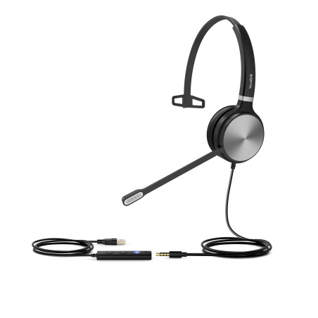 Yealink UH36 Mono Teams Headset Wired Head-band Office Call center USB Type-A Black, Silver