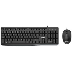 Nilox NXKME0012 keyboard Mouse included Universal USB QWERTY Spanish Black