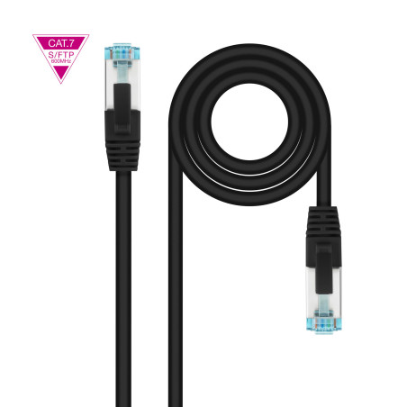Latiguillo cable red lszh - sftp cat.7 rj45 nanocable 1m negro