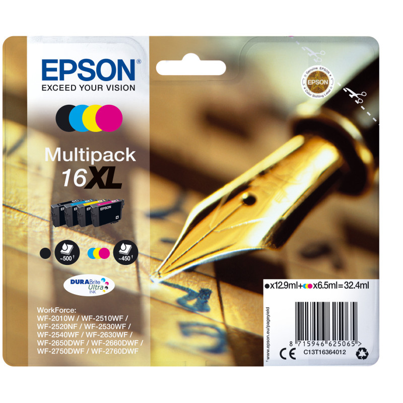 Multipack tinta epson t163640 xl wf - 2010 - 2510 - 2520 - 2530 - 2540 - pluma Multipack tinta epson t163640 xl wf - 2010 - 2510 - 2520 - 2530 - 2540 - pluma
