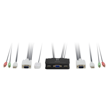 Conmutador kvm leven one kvm - 0223 vga usb para 2 cpu