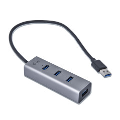 i-tec Metal U3HUBMETAL403 interface hub USB 3.2 Gen 1 (3.1 Gen 1) Type-A 5000 Mbit s Gray
