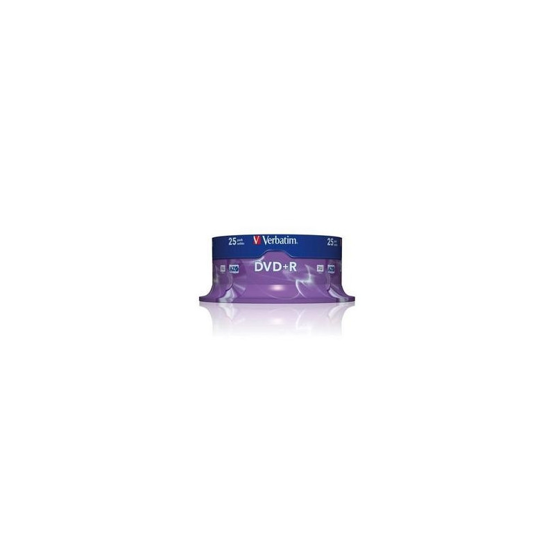 VERBATIM DVD+R 4.7GB 16X 25 PACK SPINDLE MATT SILVER SURFACE 43500 VERBATIM DVD+R 4.7GB 16X 25 PACK SPINDLE MATT SILVER SURFACE 43500