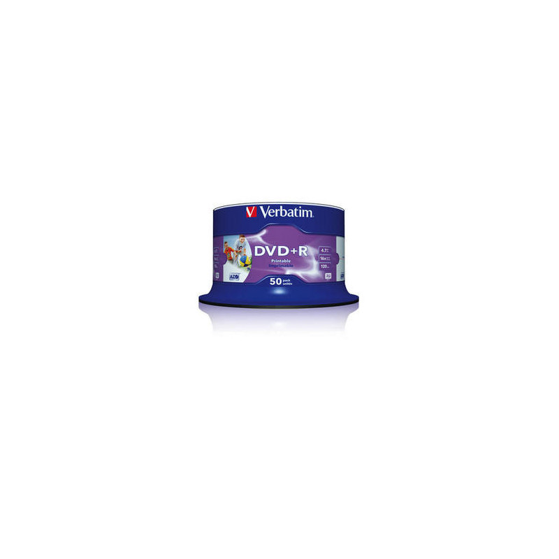 VERBATIM DVD+R AZO 4.7GB 16X WIDE PRINTABLE SURFACE NO-ID PACK 50 UNITS 43512