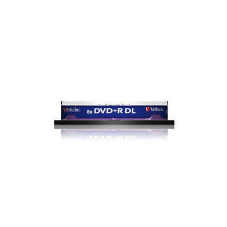 VERBATIM DVD+R DOBLE CAPA 8.5GB 8X 10 PACK SPINDLE MATT SILVER SURFACE 43666